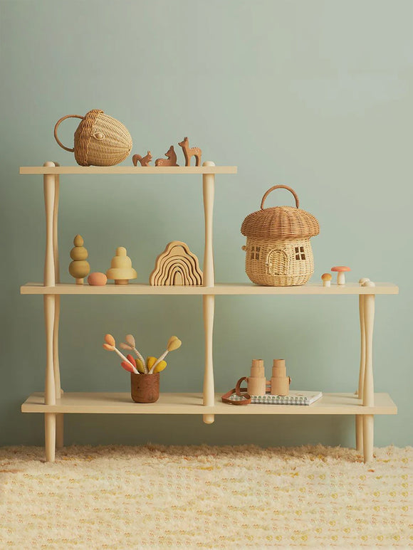 Rattan Mushroom Basket, Natural