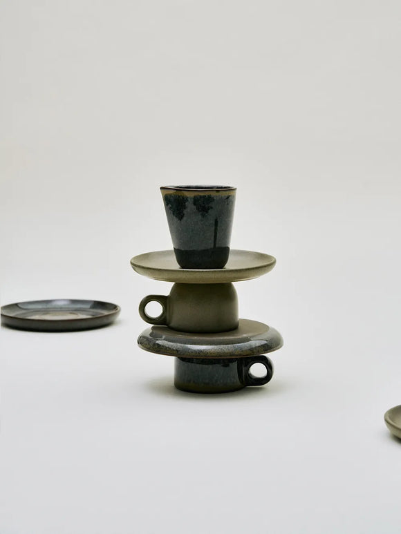 Coffee Cup with Saucer Indi Grey Surface