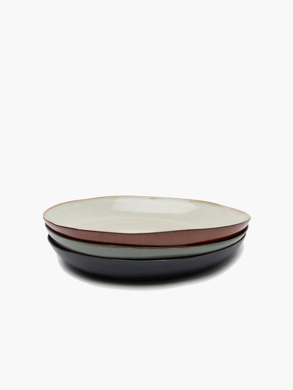 Serving Plate Misty Grey/Rust Terres de Rêves