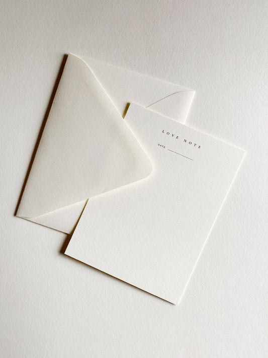 Stationery for Letter Writing - Love Note Notecard Set No. 06: Natural / Set of 6