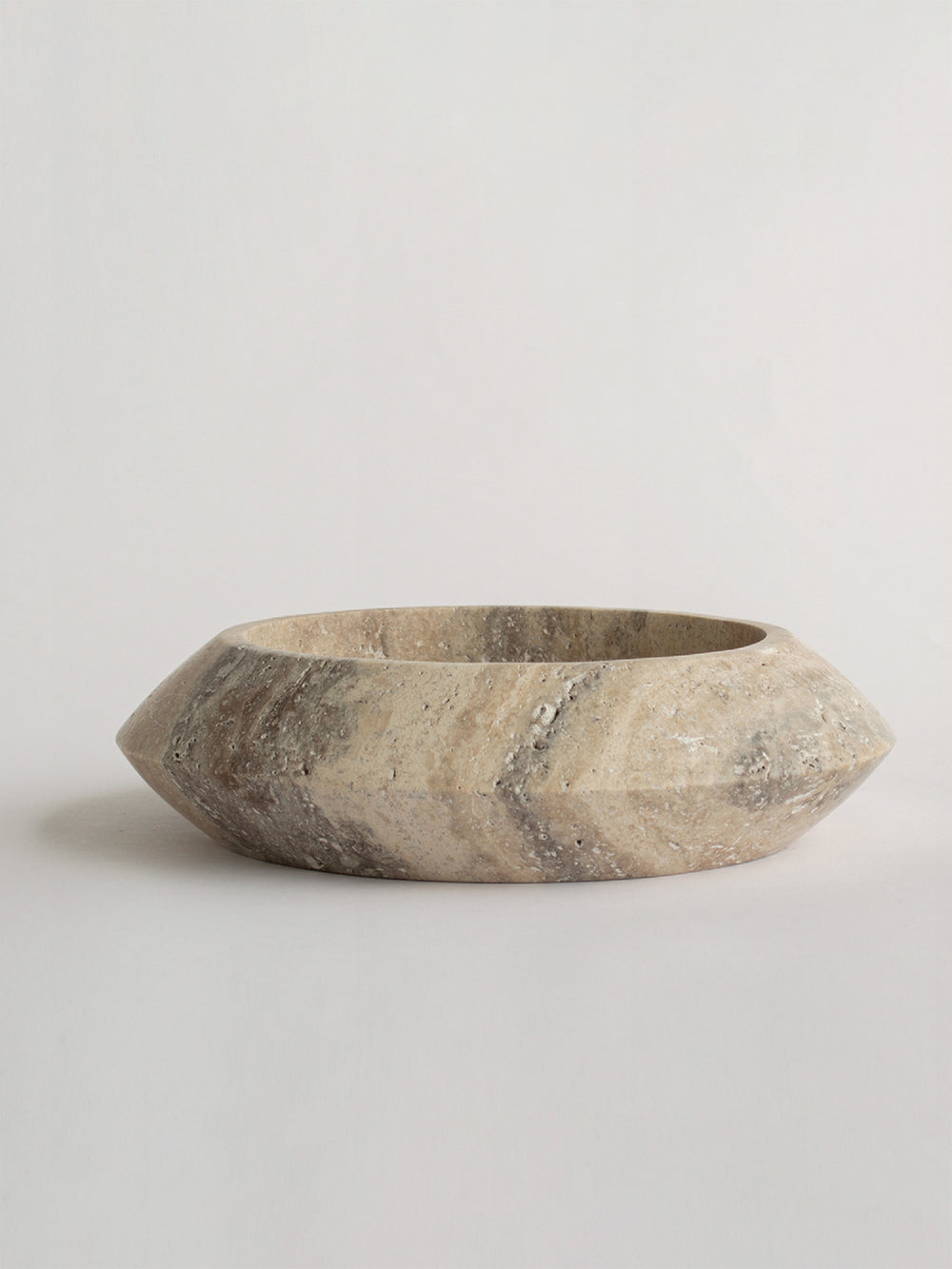 Silver Travertine Eclipse Bowl