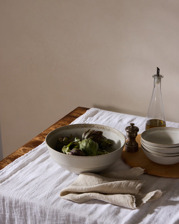 Philo Linen Tablecloth, White