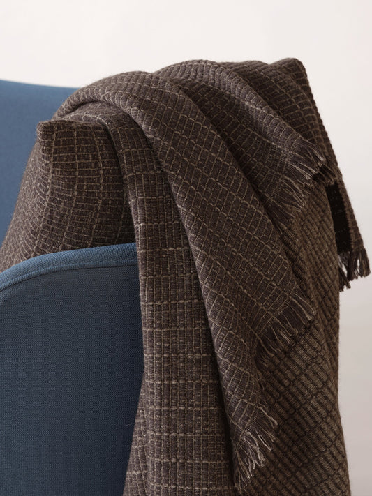 Wool Blanket Merino - John Pawson Tile Throw, Slate