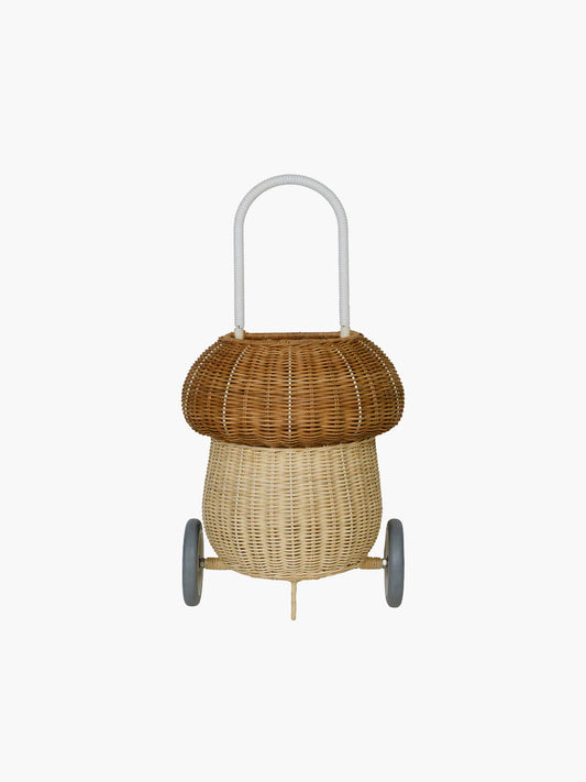 Woven Basket with Handle - Rattan Mushroom Luggy