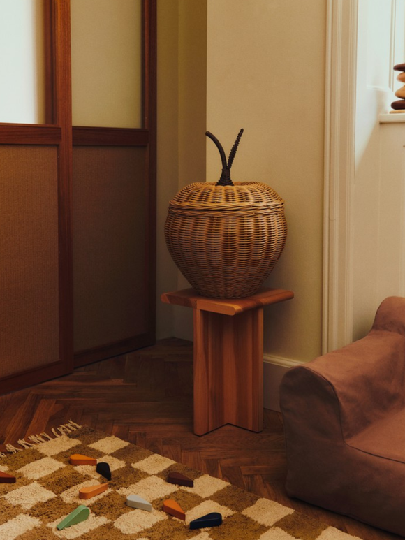 Large Apple Braided Storage, Natural