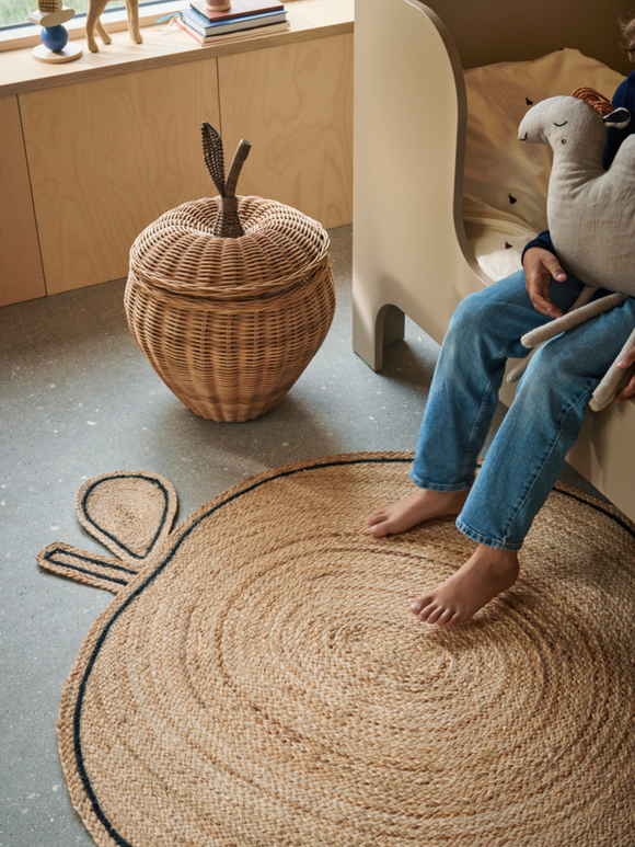 Large Apple Braided Storage, Natural